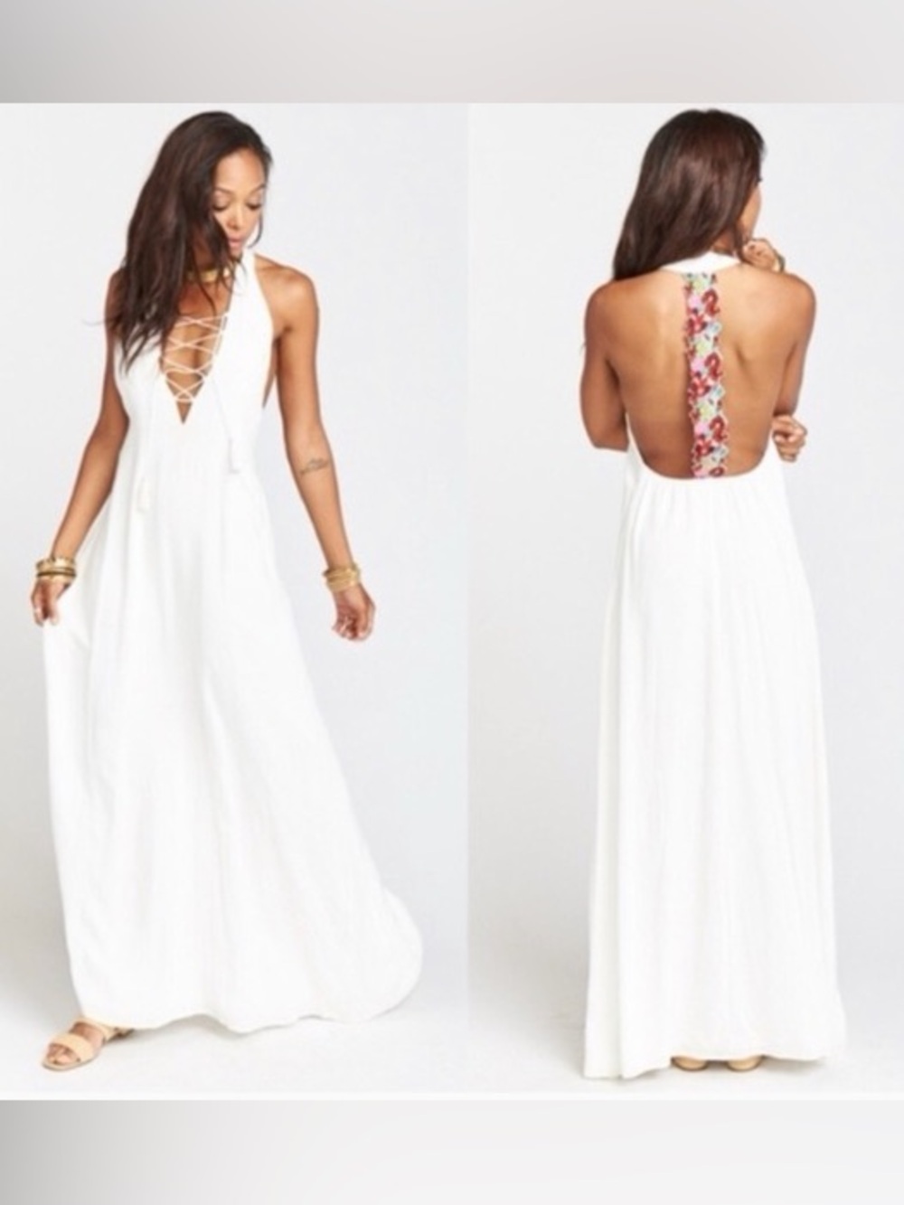 SMYM Voyage Embroidered Maxi Dress L